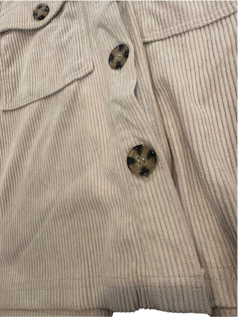 Beige Shacket with Tortoise Shell Buttons - Picture 5 of 5